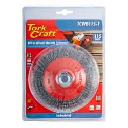 TORK CRAFT Wire Cup Brush Crimped Bevel Plain 115mmxm14 Blister