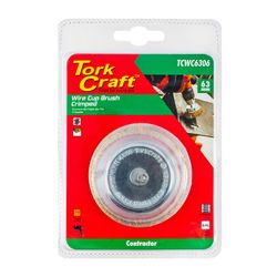 TORK CRAFT Wire Cup Brush 63mm X 6mm Shaft Blister