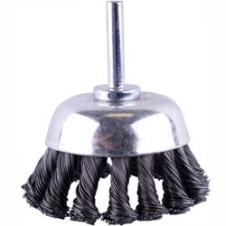 TORK CRAFT Wire Cup Brush Twisted Plain 65mm X 6mm Shaft Blister