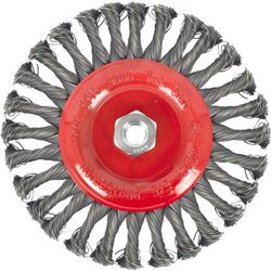 TORK CRAFT Wire Wheel Brush Single Section Twisted Plain 175mmxm14 Blister