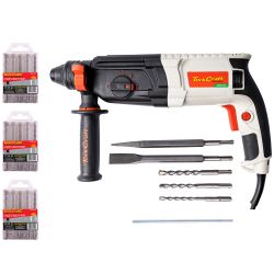 TORK CRAFT Rotary Hammer 800w Sds Tcrh0800 C/w 5pc Sds Drill Bit Set X 3 Nr07305