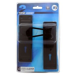 L&b Lockset Decorative 2tone 3 Lever Black Scroll 6 Inch