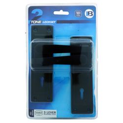 L&b Lockset Decorative 2tone 3 Lever Black Straight 6 Inch