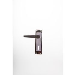 L&b Handle Decorative 2tone Key Black Nickel / Satin Nickel Straight 6 Inch
