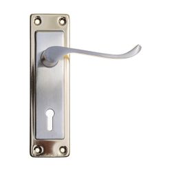 L&b Handle Decorative 2tone Key Black Nickel / Satin Nickel Scroll 6 Inch