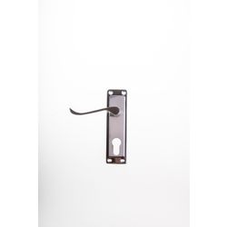L&b Handle Decorative 2tone Cylinder Black Nickel / Satin Nickel Scroll 6 Inch