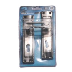L&b Lockset Decorative 2tone Cylinder Black Nickel / Satin Nickel Scroll 6 Inch