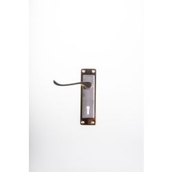 L&b Handle Decorative 2tone Key Brass Plated / Satin Nickel Scroll 6 Inch