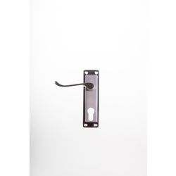 L&b Handle Decorative 2tone Cylinder Satin Nickel / Chrome Plated Scroll 6 Inch