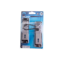 L&b Lockset Decorative 2tone 3 Lever Satin Nickel / Chrome Plated Scroll 6 Inch
