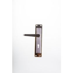 L&b Handle Decorative 2tone Key Brass Plated / Satin Nickel Straight 8 Inch