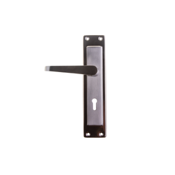 L&b Lockset Decorative 2tone 3 Lever Brass Plated / Satin Nickel Straight 8 Inch