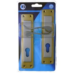 L&b Handle Decorative 2tone Cylinder Brass Plated / Satin Nickel Scroll 8 Inch