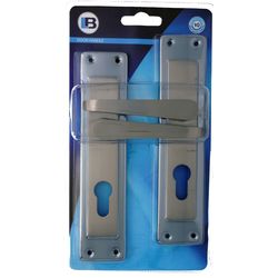 L&b Handle Decorative 2tone Cylinder Satin Nickel / Chrome Plated Straight 8 Inch