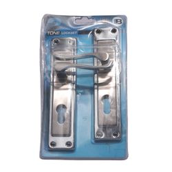 L&b Lockset Decorative 2tone Cylinder Satin Nickel / Chrome Plated Scroll 8 Inch