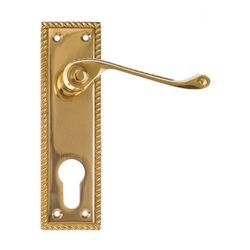 L&b Handle Decorative Georgian Cylinder Solid Brass Scroll 6 Inch