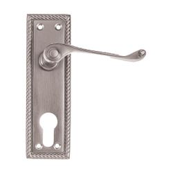 L&b Handle Decorative Georgian Cylinder Solid Brass Satin Nickel Scroll 6 Inch