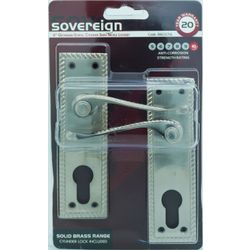 L&b Lockset Decorative Georgian Cylinder Solid Brass Satin Nickel Scroll 6 Inch