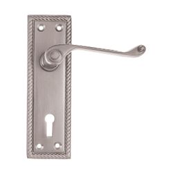 L&b Handle Decorative Georgian Key Satin Nickel Plated Scroll 6 Inch