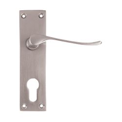 L&b Handle Decorative Victorian Cylinder Solid Brass Satin Nickel Scroll 6 Inch