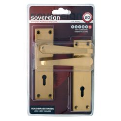 L&b Lockset Decorative Victorian 3 Lever Solid Brass Straight 6 Inch