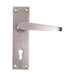 L&b Handle Decorative Victorian Key Solid Brass Satin Nickel Straight 6 Inch