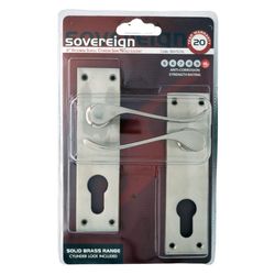 L&b Lockset Decorative Victorian Cylinder Solid Brass Satin Nickel Scroll 6 Inch