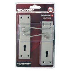 L&b Lockset Decorative Victorian 3 Lever Solid Brass Satin Nickel Scroll 6\'
