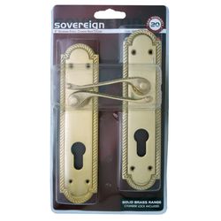 L&b Lockset Decorative Georgian Cylinder Solid Brass Scroll 8 Inch