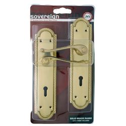 L&b Lockset Decorative Georgian 3 Lever Solid Brass Scroll 8 Inch