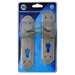 L&b Handle Decorative Georgian Cylinder Solid Brass Satin Nickel Scroll 8 Inch