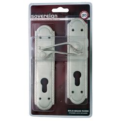 L&b Lockset Decorative Georgian Cylinder Solid Brass Satin Nickel Scroll 8 Inch