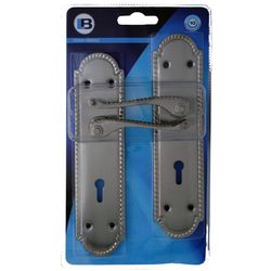 L&b Handle Decorative Georgian Key Satin Nickel Plated Scroll 8 Inch