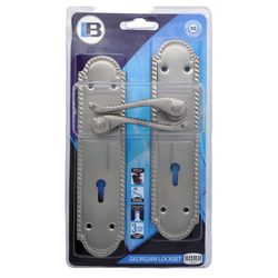 L&b Lockset Decorative Georgian 3 Lever Satin Nickel Plated Scroll 8 Inch