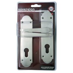 L&b Lockset Decorative Victorian Cylinder Solid Brass Satin Nickel Straight 8 Inch