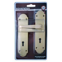 L&b Lockset Decorative Victorian 3 Lever Solid Brass Straight 8 Inch