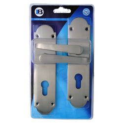L&b Handle Decorative Victorian Cylinder Satin Nickel Plated Straight 8 Inch