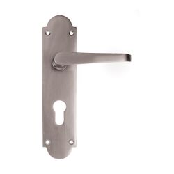L&b Lockset Decorative Victorian Cylinder Satin Nickel Plated Straight 8 Inch