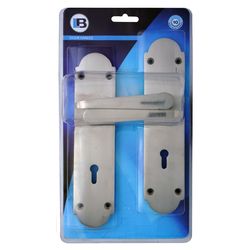 L&b Handle Decorative Victorian Key Solid Brass Satin Nickel Straight 8 Inch