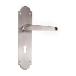 L&b Handle Decorative Victorian Key Satin Nickel Plated Straight 8 Inch