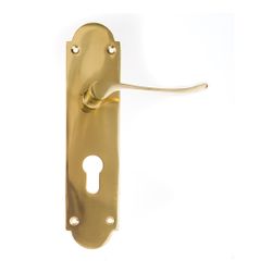 L&b Handle Decorative Victorian Cylinder Brass Plated Scroll 8 Inch