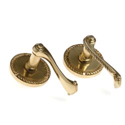 L&b Lockset Decorative Georgian 3 Lever Solid Brass Scroll