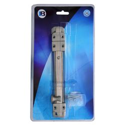 L&b Ironmongery Security Bolt Solid Brass Satin Nickel Blister 200mm