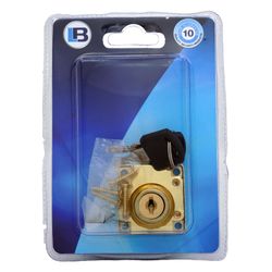 L&b Ironmongery Drawer Lock Brass Plated 22mm
