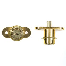 L&b Ironmongery Cabinet Push Lock Brass Plated 19mm