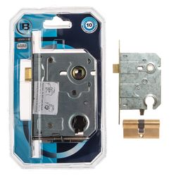 L&b Lock Door Cylinderinder Combo Brass Plated Blister