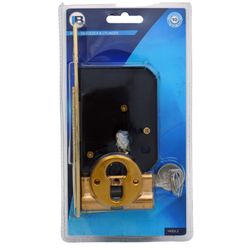 L&b Lock Security Gate Deadlock Cylinder Brass Plated Blister 40mm