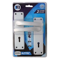 L&b Lockset Mortise Aztec 2 Lever Aluminium Sabs