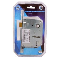 L&b Lock Mortise Aztec 3 Lever Chrome Plated Blister Sabs