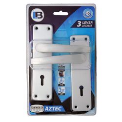 L&b Lockset Mortise Aztec 3 Lever Aluminium Sabs